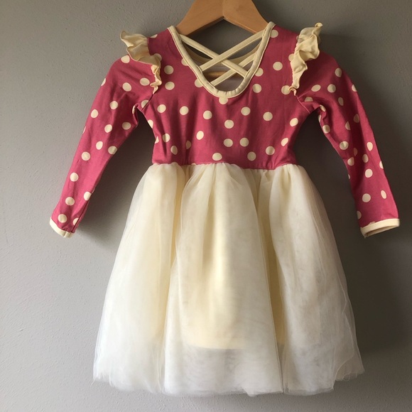 Made by Molly, Pink & Cream Dress, Polka Dots, Tulle, Ballerina, 18-24M - Picture 2 of 4